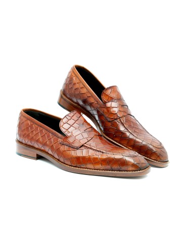MOCASSINO IN PELLE STAMPA COCCODRILLO