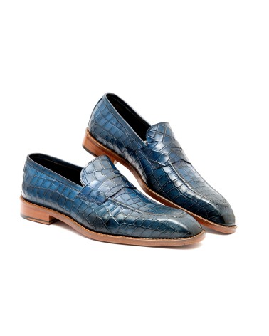 MOCASSINO IN PELLE STAMPA COCCODRILLO